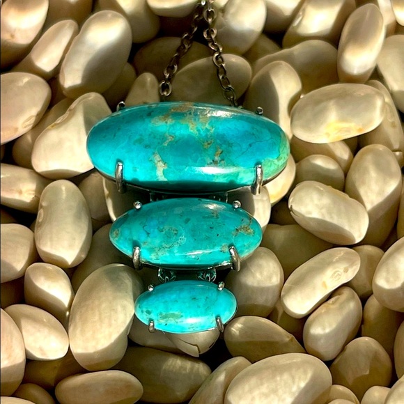 native american Turquoise sterling Silver Pendant Necklace - Picture 5 of 11